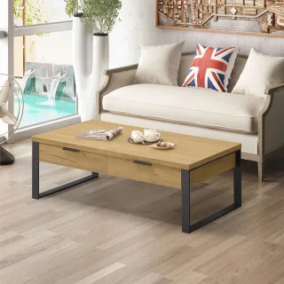 【特力屋】雅博德 兩抽大茶几 黃金橡木色
