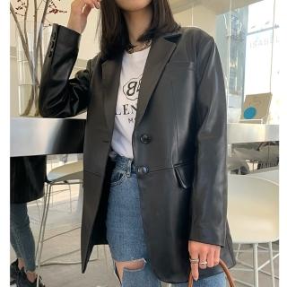 【巴黎精品】現貨+預購 皮衣外套真皮夾克(韓版商務皮質西裝女外套a1dp8)