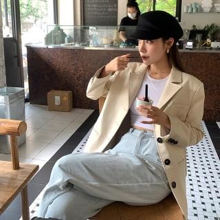 【巴黎精品】現貨+預購 皮衣外套真皮夾克(素色流行挺闊羊皮女外套2色a1dp46)