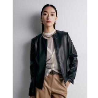 【巴黎精品】現貨+預購 皮衣外套真皮夾克(圓領收腰內蒙羊皮女外套a1dp33)