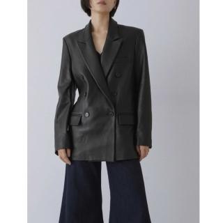 【巴黎精品】現貨+預購 皮衣外套真皮夾克(微正式寬鬆真皮風衣女外套a1dp30)