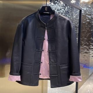 【巴黎精品】現貨+預購 皮衣外套真皮夾克(中國風復古真皮女外套a1dp5)