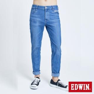 【EDWIN】男裝 JERSEYS 迦績 超彈錐形褲(石洗藍)