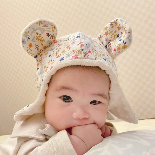 Lianne babyLianne baby 台灣製保暖豆絨嬰兒帽新生兒帽(多花色可選遮耳帽寶寶帽)
