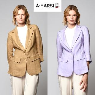 斷碼福利義製A.MARSI 100%亞麻外套(U)