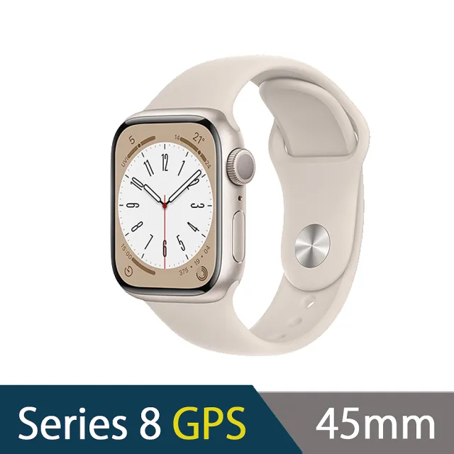 三合一無線充電座組【Apple 蘋果】Apple Watch S8 GPS 45mm(鋁金屬錶殼