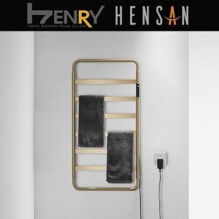 【HENSAN 亨力衛浴】F-2023-BG智慧電熱毛巾桿-拉絲金(毛巾架)