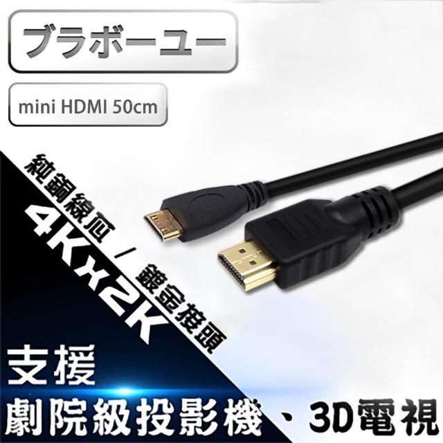 【百寶屋】Mini HDMI to HDMI 1.4版 影音傳輸線 50CM