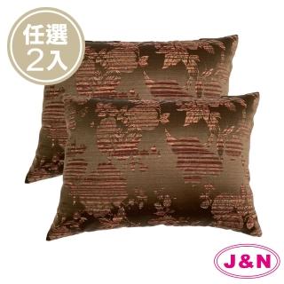 【J&N】花影緹花腰枕28*40-紅(---2入)