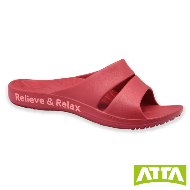 【ATTA】簡約休閒雙帶足弓均壓室外拖鞋(鐵灰)