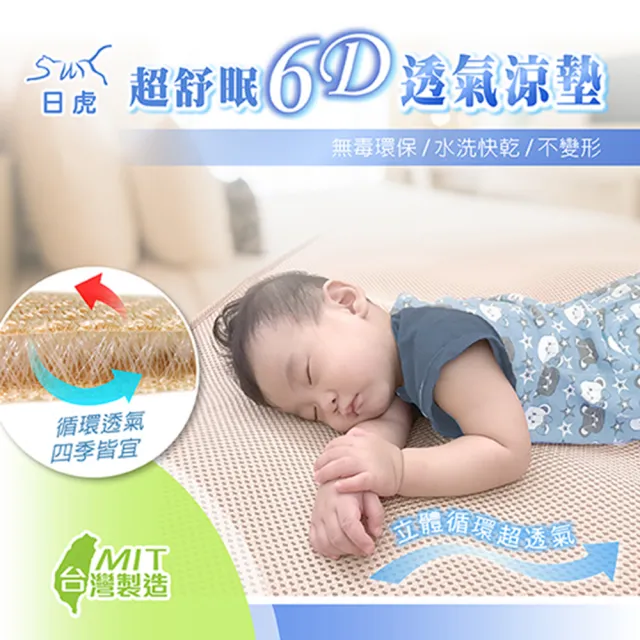 【日虎】MIT超舒眠6D透氣涼墊-嬰兒二入組
