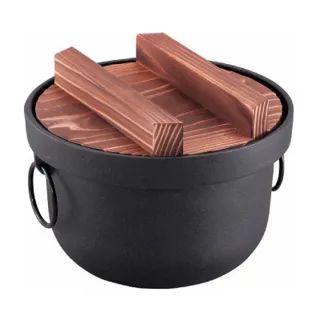 【南部鐵器】福介商店 日本鑄鐵鍋 池永 鑄鐵釜形3合炊飯鍋 日本製 煮飯 炊飯 燉鍋 湯鍋 平底 雙耳