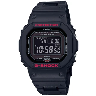 【CASIO 卡西歐】G-SHOCK 太陽能電波校時藍牙電子錶(GW-B5600HR-1)