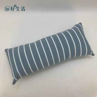 【hoi! 好好生活】水洗純棉小長抱枕-條紋藍38x85cm