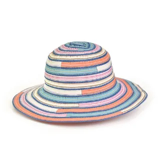 【PS Mall】女士條紋邊布帽 遮陽帽可折疊漁夫帽(G2515)
