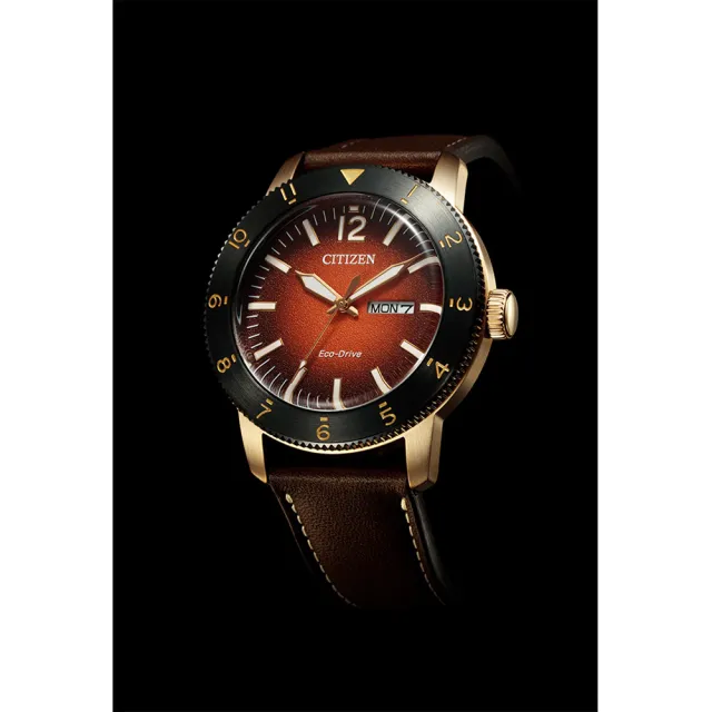 【CITIZEN 星辰】光動能型男潮流時尚男錶-酒紅/43.5mm 母親節限定(AW0079-13X)