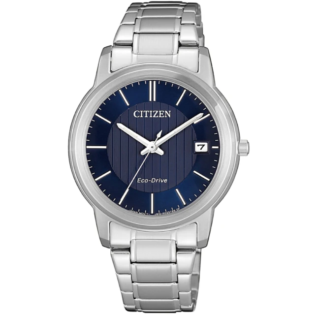 CITIZEN 星辰 官方授權 光動能雅緻女錶-藍x銀/33mm 雙12 聖誕(FE6011-81L)