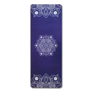 【生活良品】麂皮絨橡膠輕薄摺疊瑜珈墊-藍紫色曼珠沙華(長183x寬68x厚0.15cm)