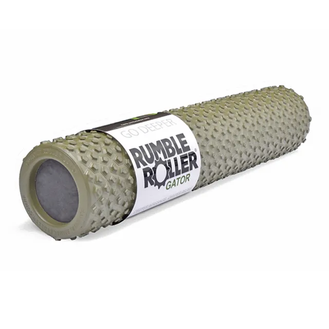 【Rumble Roller】揉壓按摩滾輪 狼牙棒 Gator 鱷皮系列 56cm(瑜珈柱 按摩滾筒 筋膜放鬆 瑜珈滾筒)