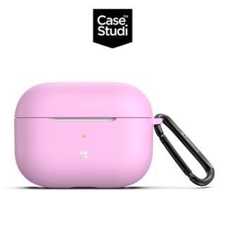【CaseStudi】AirPods Pro 充電盒 UltraSlim 矽膠保護套 含扣環 粉紅色(保護殼)
