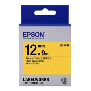 【EPSON】官方直營 標籤帶 黃底黑字/12mm(LK-4YBP)