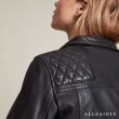 【ALLSAINTS】CONROY 經典羊皮菱格紋騎士皮衣外套-墨黑 WL096F