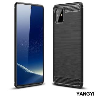 【YANG YI 揚邑】SAMSUNG Note 10 Lite/A81拉絲紋碳纖維軟殼散熱防摔手機殼