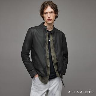 【ALLSAINTS】COLT 立領金屬釦環羊皮皮衣夾克-黑 ML004R