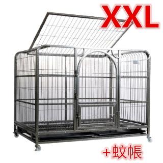 【彬彬小舖】『搭配蚊帳』電鍍烤漆鐵籠XXL 125*95*113(狗籠 狗屋 鐵籠 籠子)