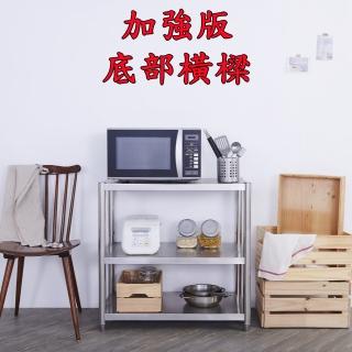 【誠宜居家】60x40x80公分-升級款加粗加厚三層不鏽鋼置物架-加強底部橫梁(廚房架置物架收納架家電架架子)