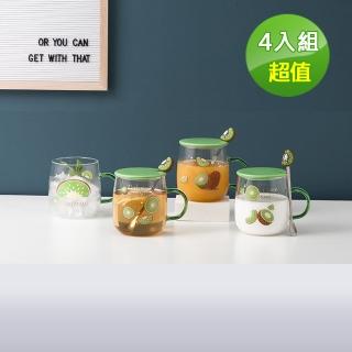 飪我行 午茶時光造型玻璃杯-kiwi系列(CI-Q500-4入)