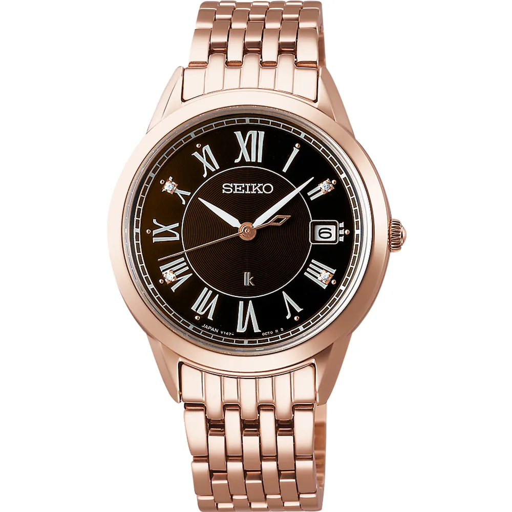 【SEIKO 精工】LUKIA 太陽能真鑽女錶-33mm 母親節 禮物 送禮(V147-0CR0B SUT398J1)