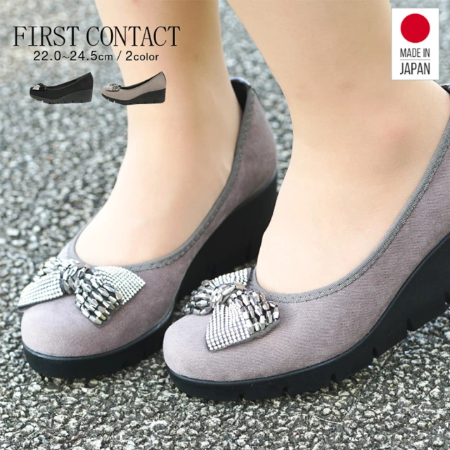 【First Contact】雙色蝴蝶結氣墊女鞋(日本製女鞋)