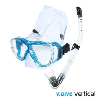 【V.DIVE】威帶夫潛水精品組-TC401BL(菱格紋水藍)
