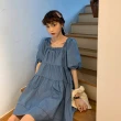 【JILLI-KO】類單寧色多層連衣裙-F(藍)