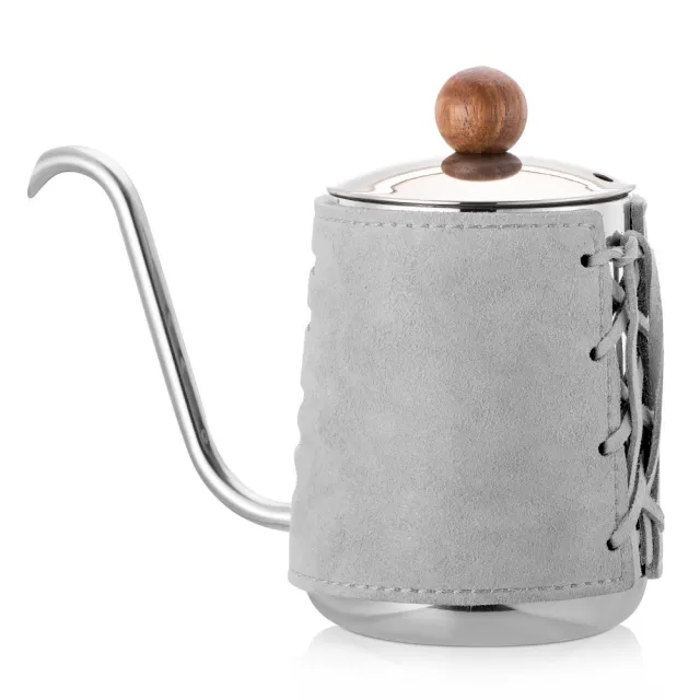 【PO:】手沖咖啡禮盒組(手沖咖啡壺-灰/隨行保溫咖啡杯350ml-灰)(保溫杯)