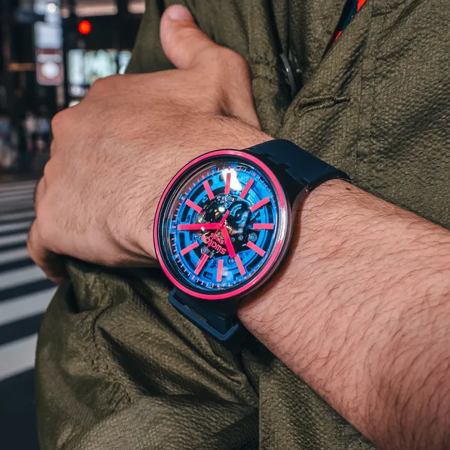 【SWATCH】BIG BOLD光譜系列手錶 BLUE TASTE 亮彩藍 瑞士錶 錶(47mm)