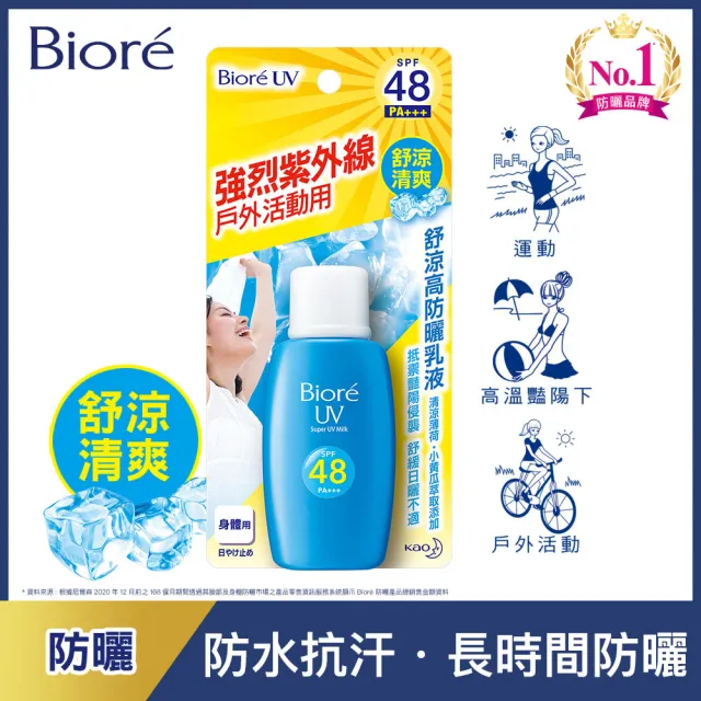 【Biore 蜜妮】高防曬乳液 SPF48(50mlX4入)