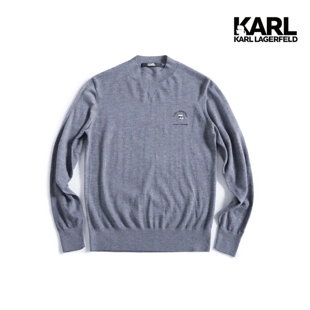 【KARL LAGERFELD 卡爾】IKONIK地址LOGO大學Tee-灰(原廠公司貨)