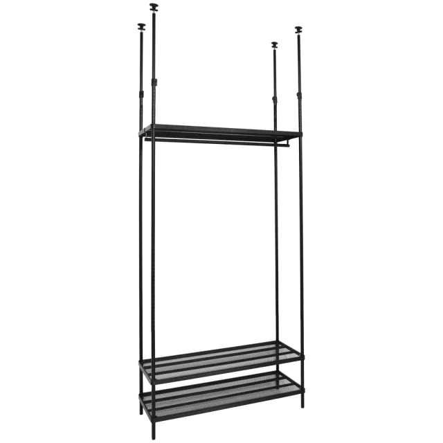 【居家cheaper】MIT頂天立地菱形網三層單桿衣架組45X90X248-320CM(層架鐵架 置物架 伺服器架)