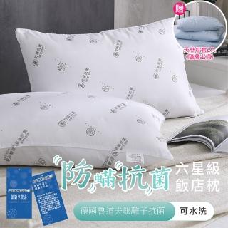 【ISHUR 伊舒爾】買1送1 德國銀離子抗菌枕(贈天絲枕套2入/水洗枕/飯店枕/德國抗菌技術/枕頭)