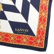 【LANVIN 浪凡】錯視藝術復古西洋棋盤絲巾(深藍色)