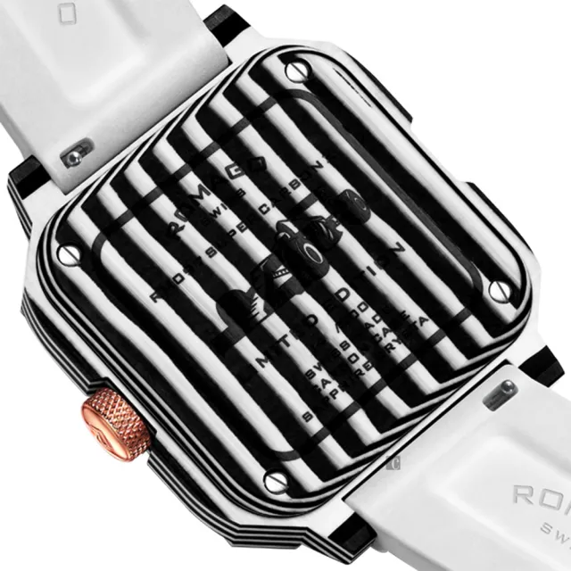 【ROMAGO】碳霸系列 超級碳纖自動機械錶 - 白色/46.5mm(RM097-WH)