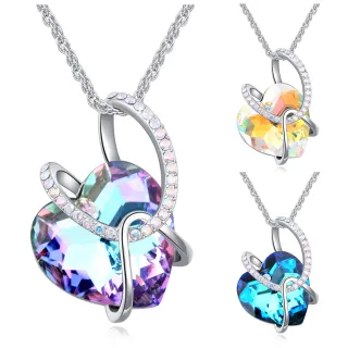 【I.Dear Jewelry】玲瓏心-精美閃耀奧地利水晶鑽抽象形狀愛心鑲鑽項鍊(4色)
