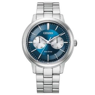 【CITIZEN 星辰】現代風格光動能時尚男錶-銀x藍/39.5mm(BU4030-91L)