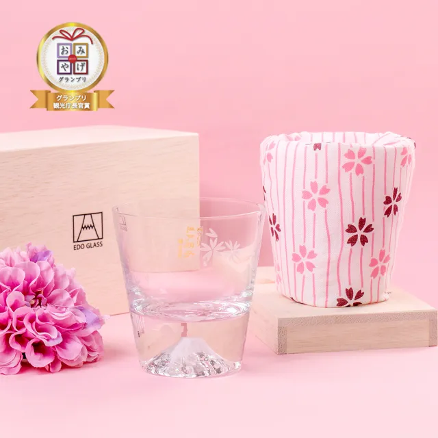 【田島硝子】通路限定  富士山杯 限量款櫻花對杯2入禮盒組(TG16-015-2RS)