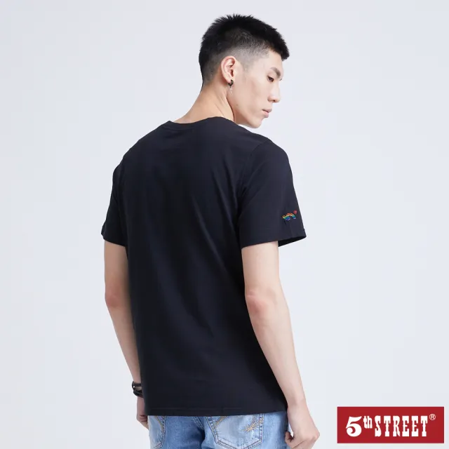 【5th STREET】中性平權漸層短袖T恤-黑色