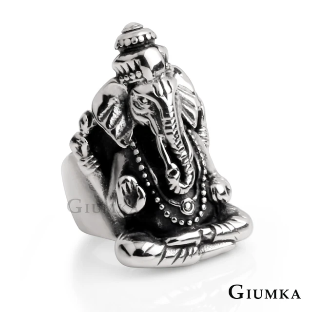 【GIUMKA】男戒指．印度象神．銀色(新年禮物)