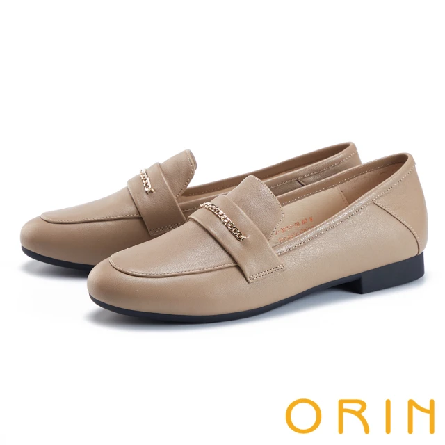 ORIN 真皮素面低跟德比鞋(棕色)品牌優惠