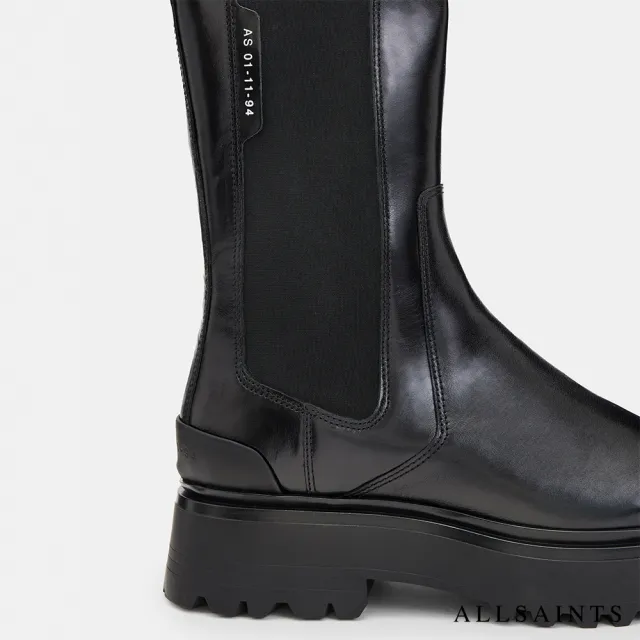 【ALLSAINTS】AMBER 切爾西牛皮短靴Black WF582X